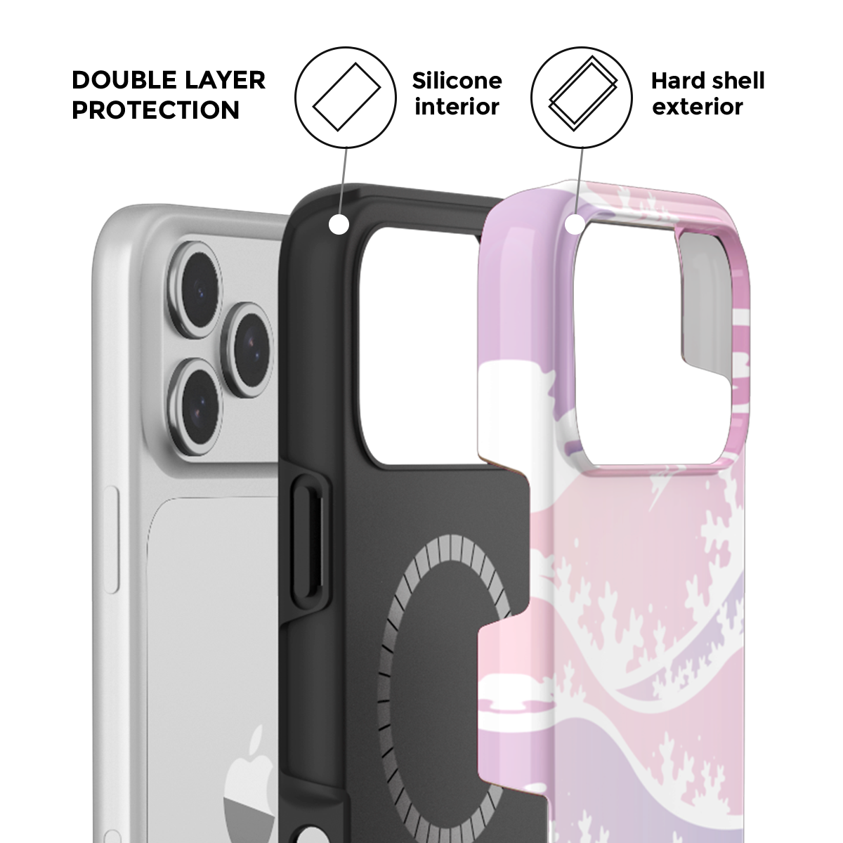 Winter Snowflake MagSafe Phone Case Grip Set