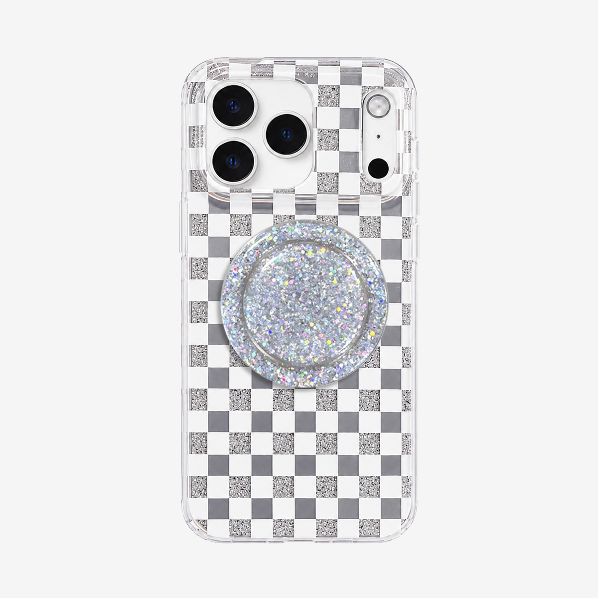 Glitter Chessboard MagSafe Phone Case Grip Set