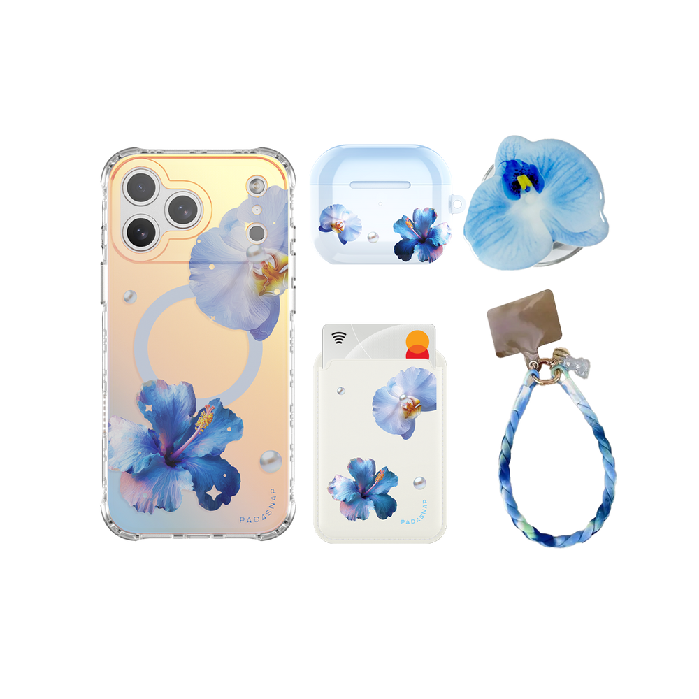 GlamFlora Blue iPhone Bundle Set