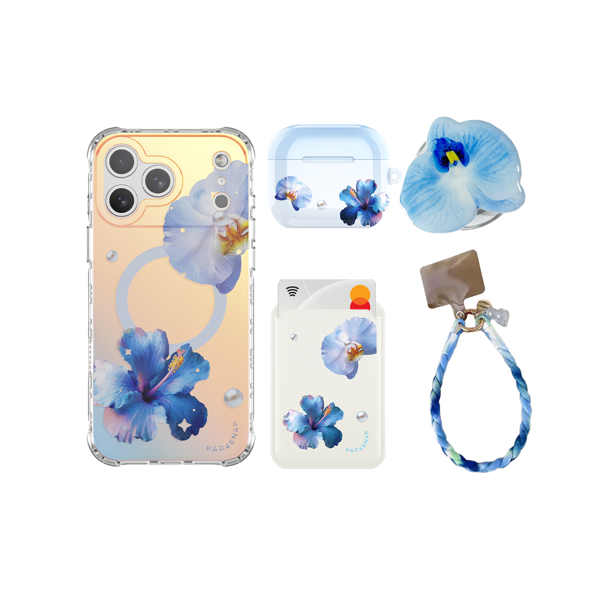GlamFlora Blue iPhone Bundle Set