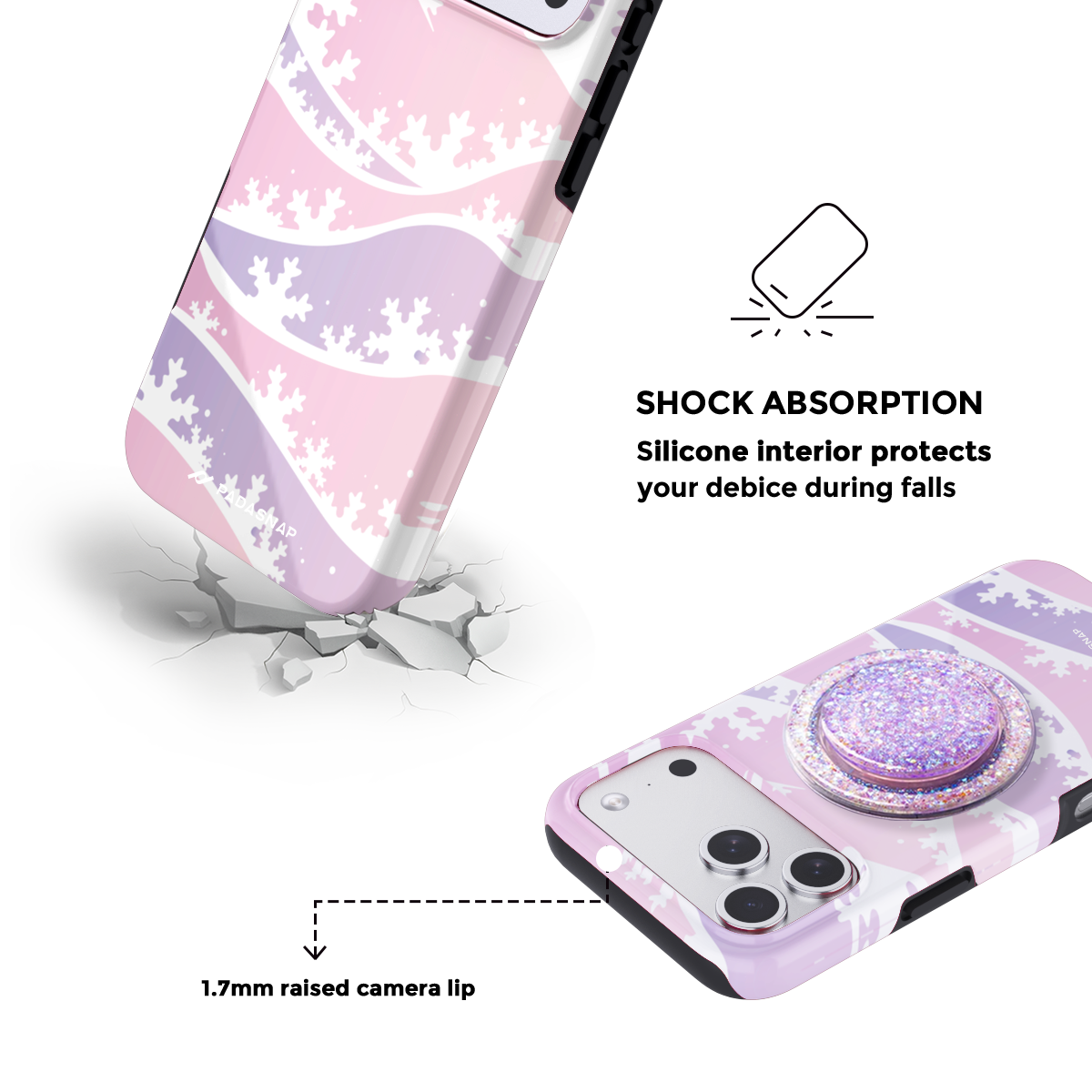 Winter Snowflake MagSafe Phone Case Grip Set