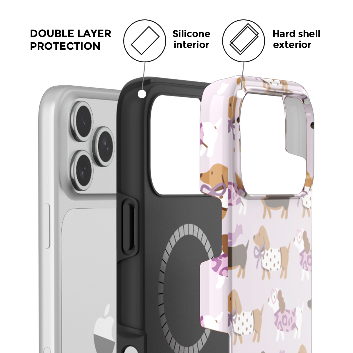 EverTail Love Dachshund MagSafe Phone Case Grip Set