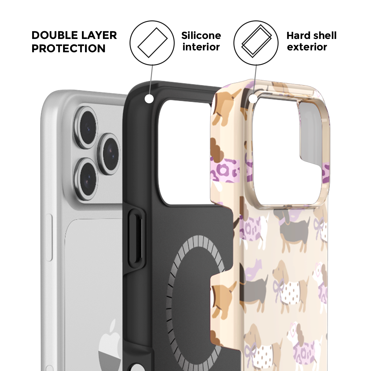 EverTail Love Dachshund MagSafe Phone Case Grip Set