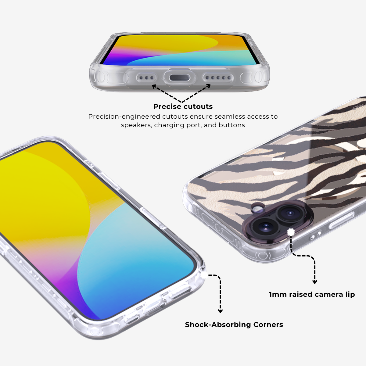 Golden Roar | Pink MagSafe Phone Case Grip Set