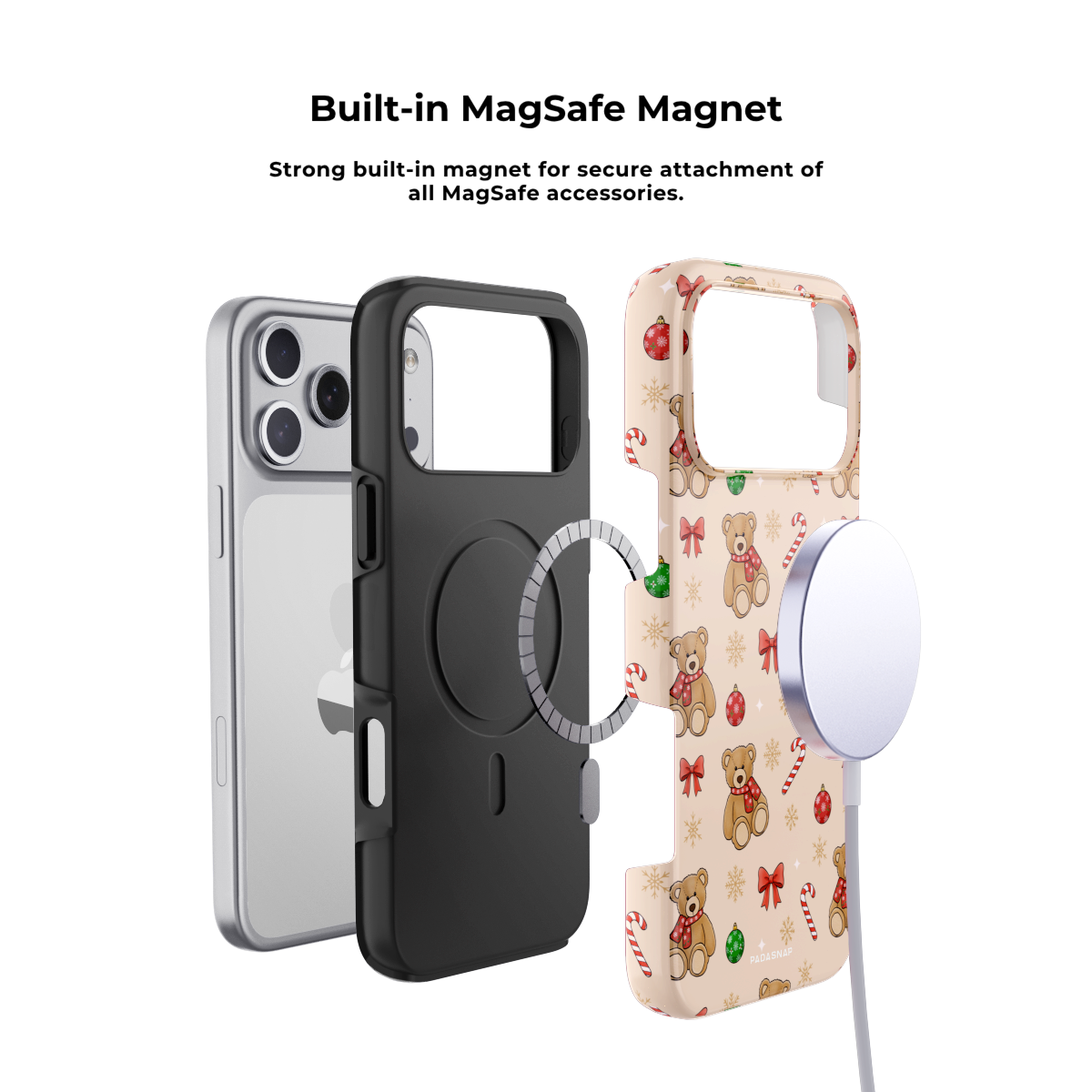 Teddy Christmas | MagSafe Phone Case Grip Set