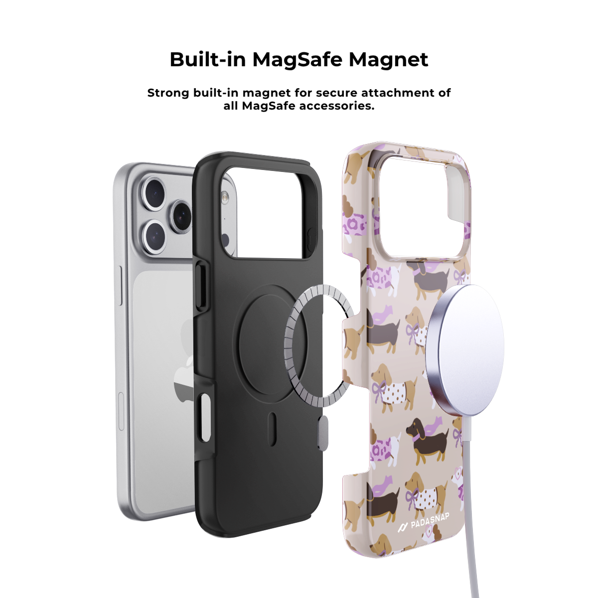 EverTail Love Dachshund MagSafe Phone Case Grip Set