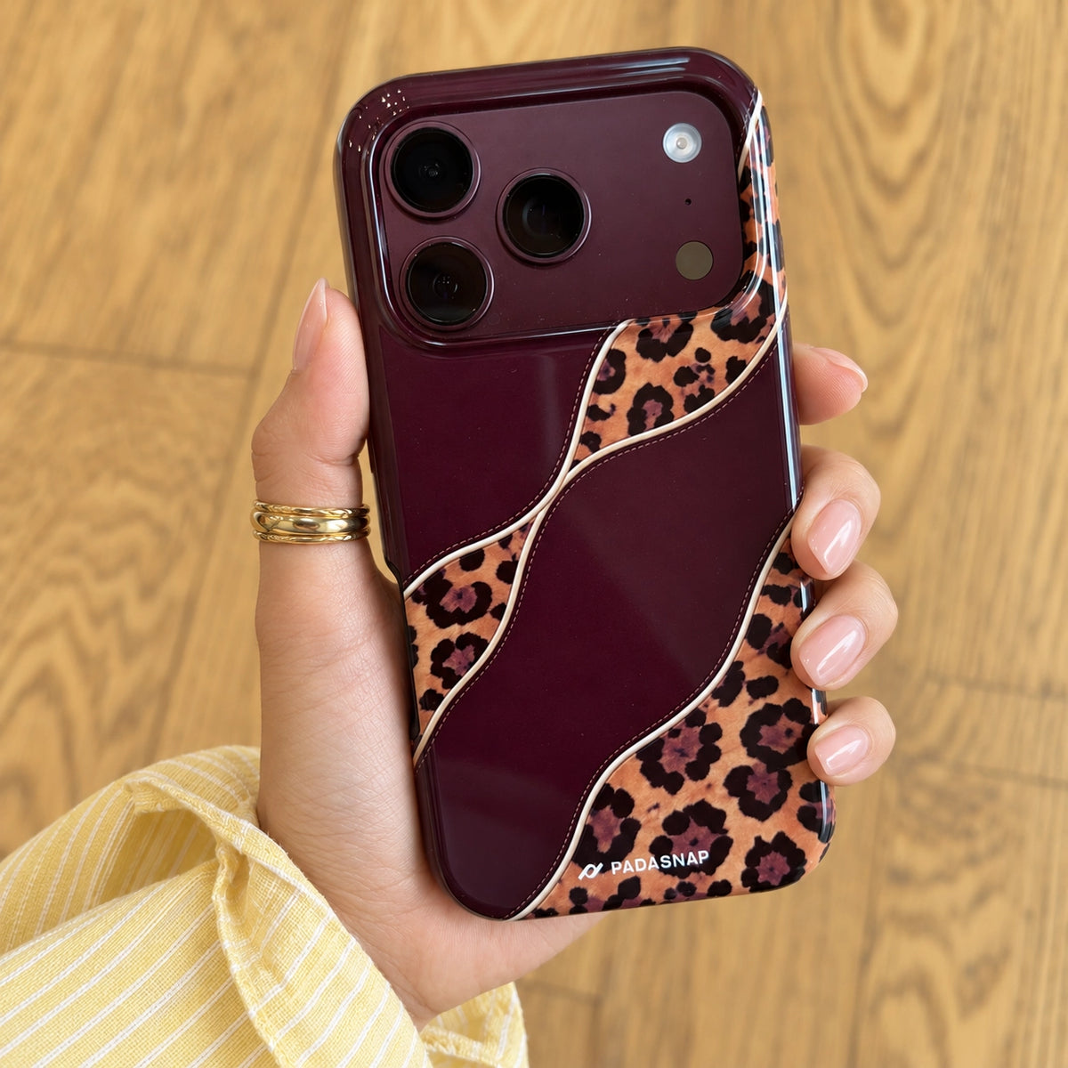 Wild Burgundy Leopard MagSafe Phone Case Grip Set