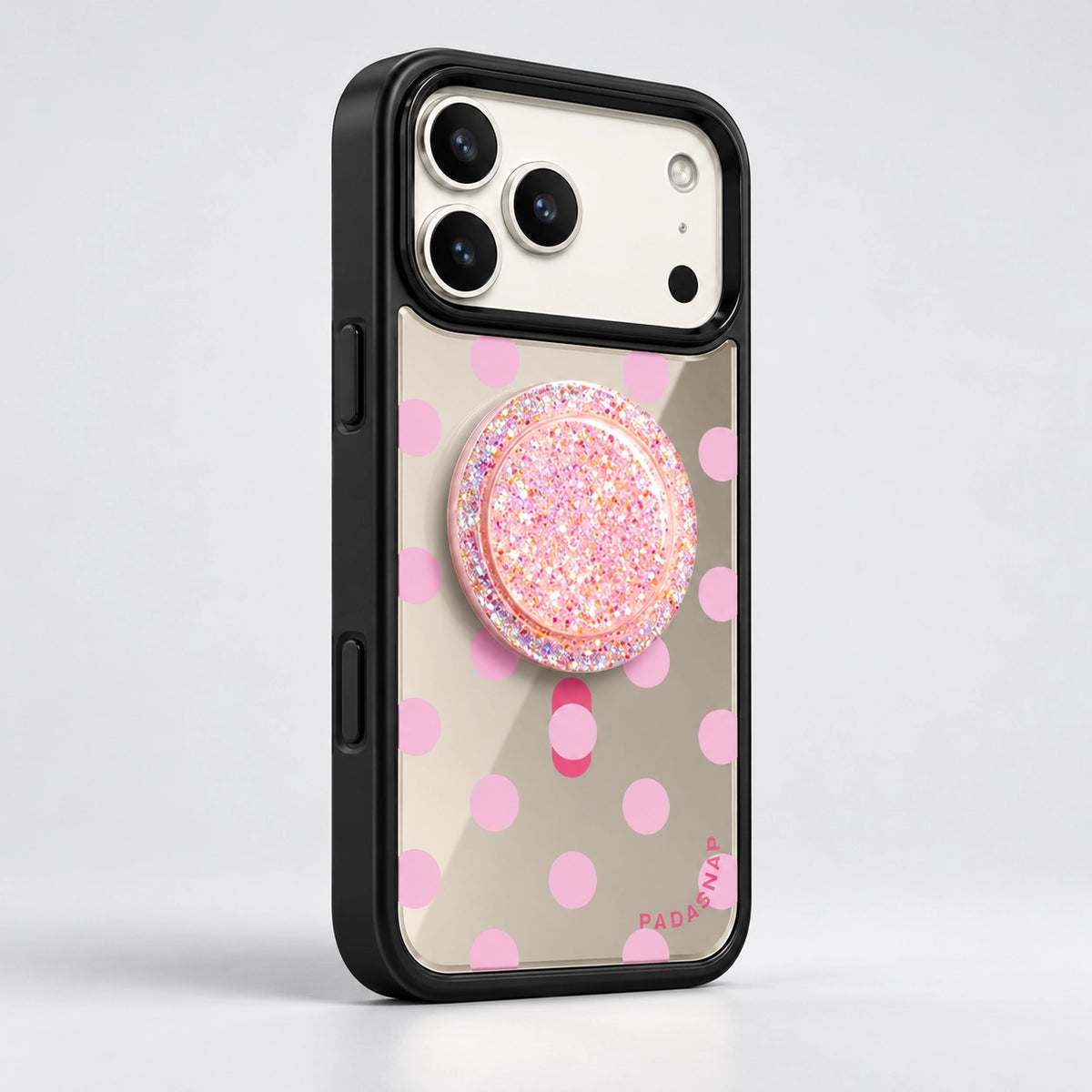 Pink Dot Mirror MagSafe Phone Case Grip Set