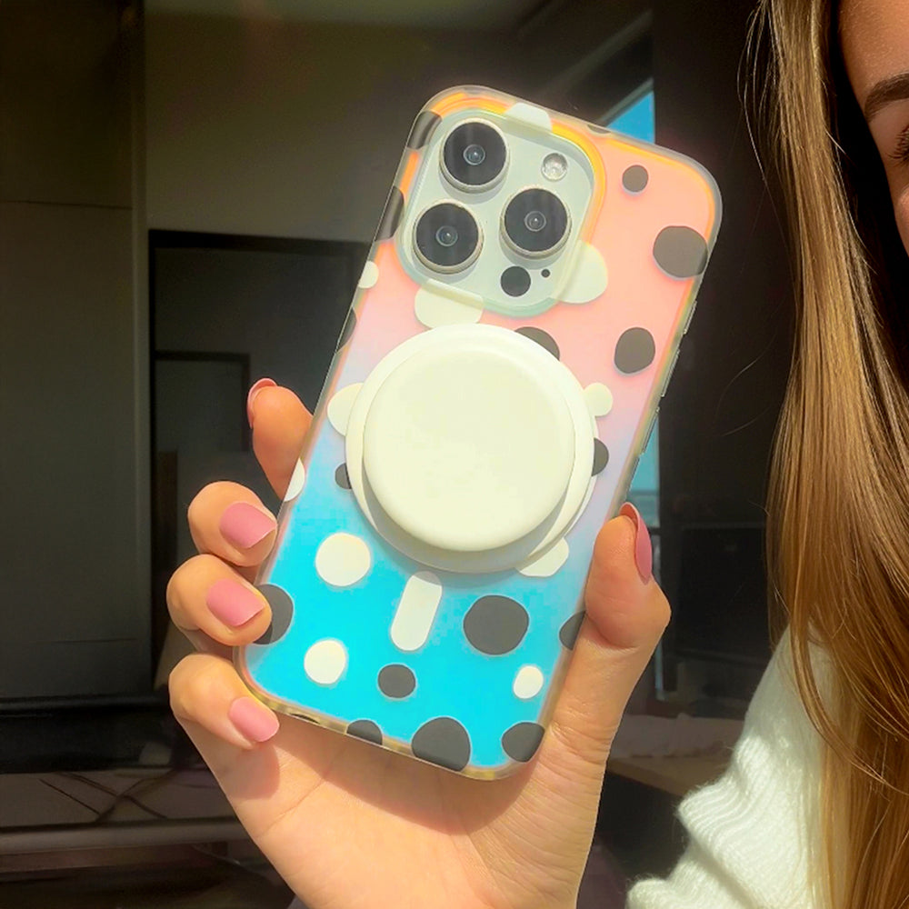 Opalescent Polka Dot | MagSafe Phone Case With Grip
