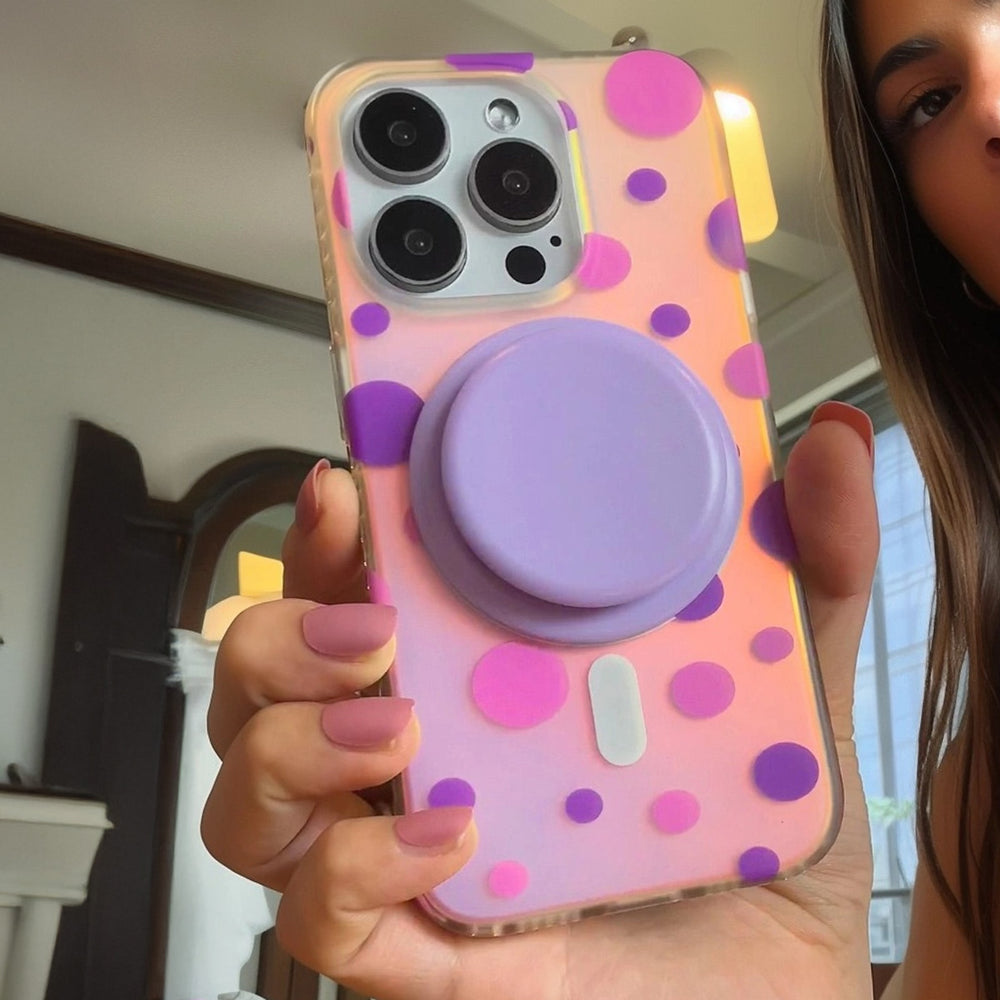 Opalescent Polka Dot | MagSafe Phone Case With Grip