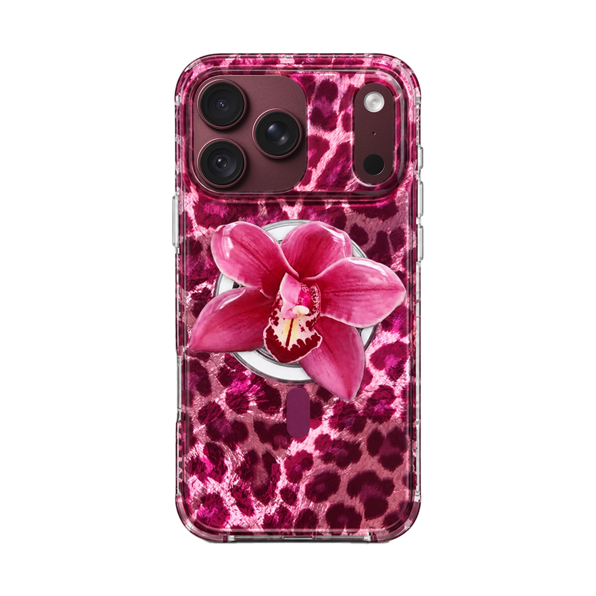 Wild Berry Leopard MagSafe Phone Case Grip Set
