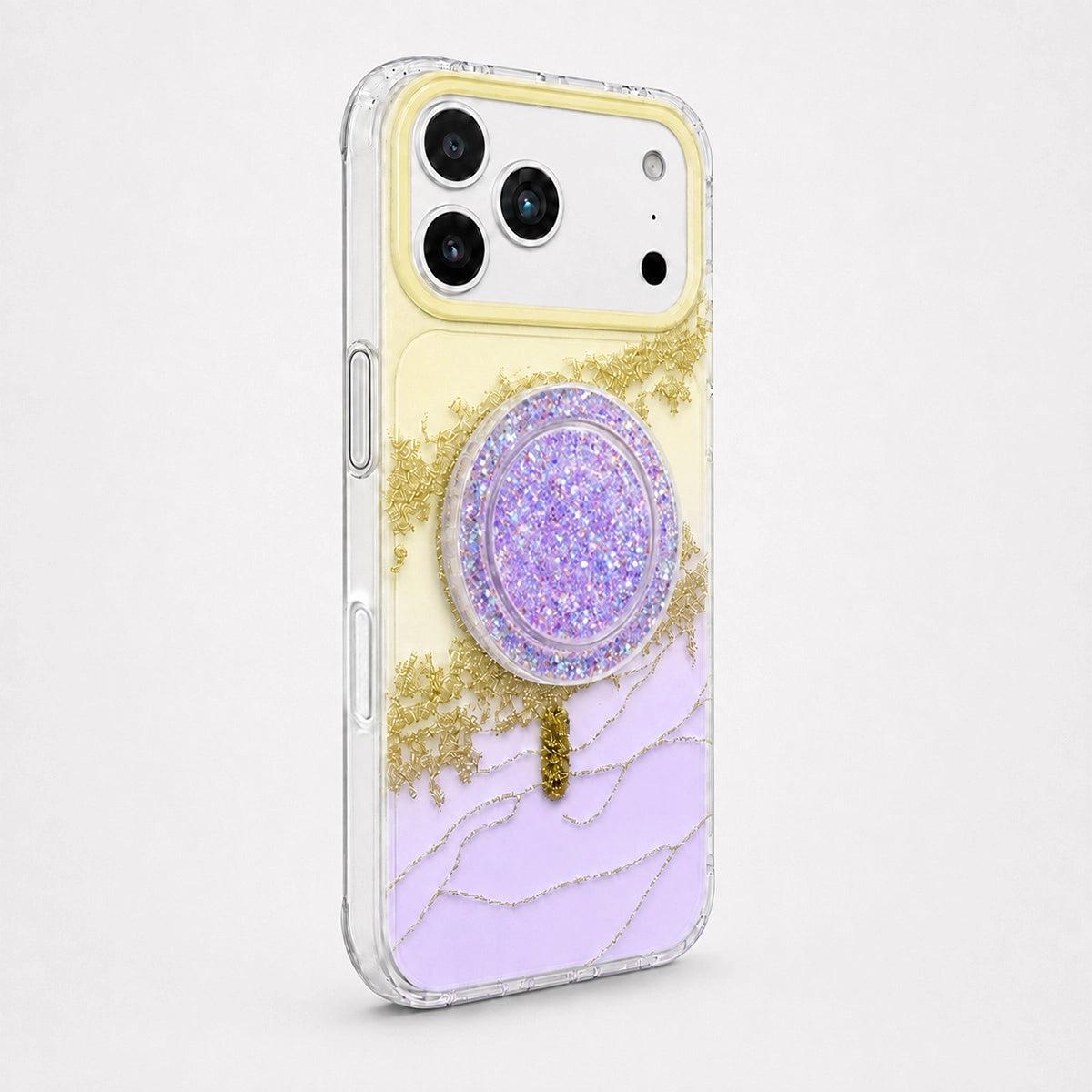 Gilded Gradient Clear MagSafe Phone Case Grip Set