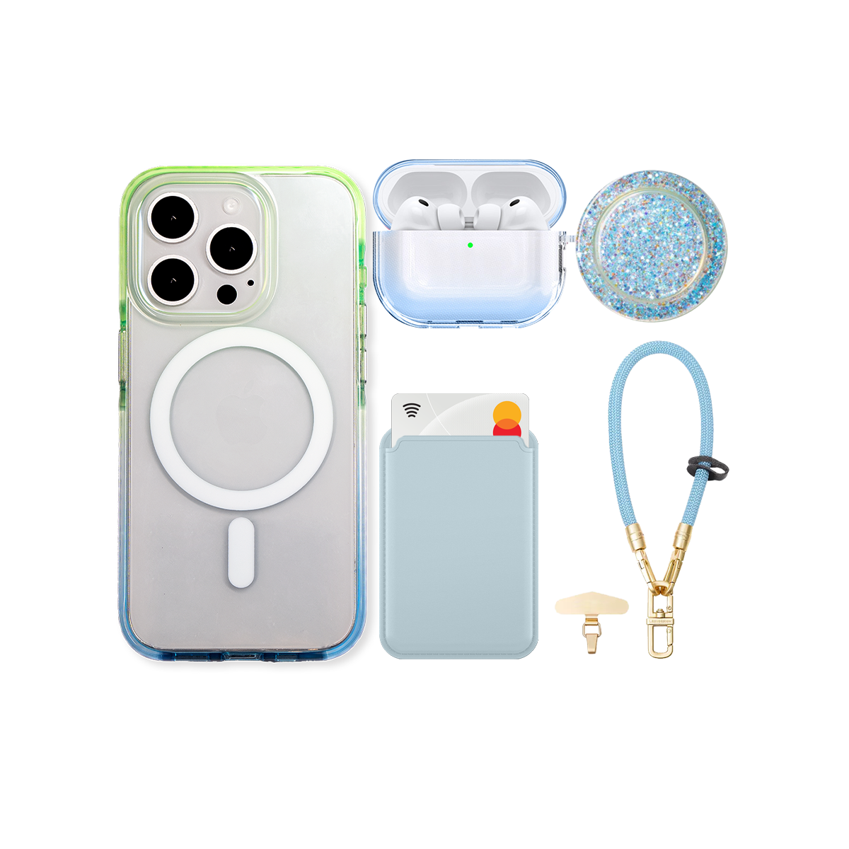 GlitzEdge Blue iPhone Bundle Set