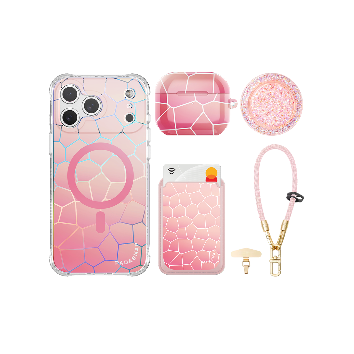 Vacay Glow Pink iPhone Bundle Set
