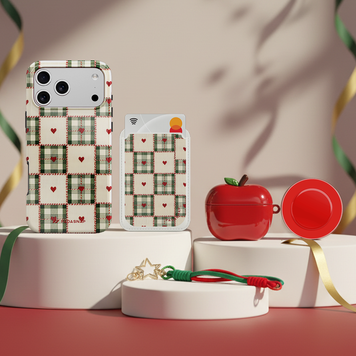 Festive Linen Christmas iPhone Bundle Set