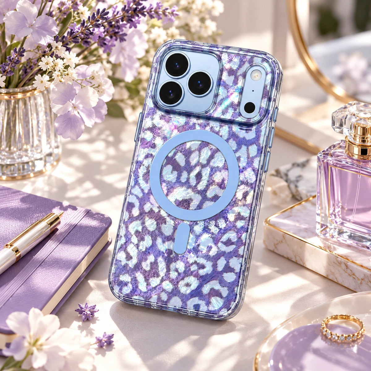 Wild Lilac Leopard MagSafe Phone Case