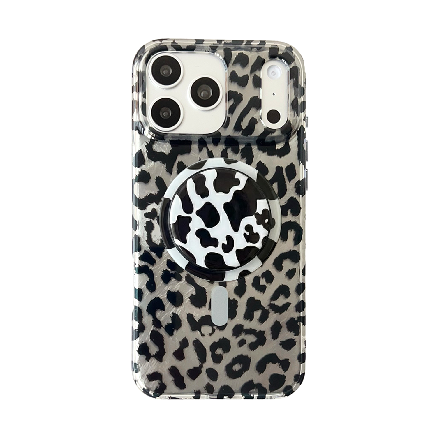 Cool Leopard | Silver MagSafe Phone Case Grip Set
