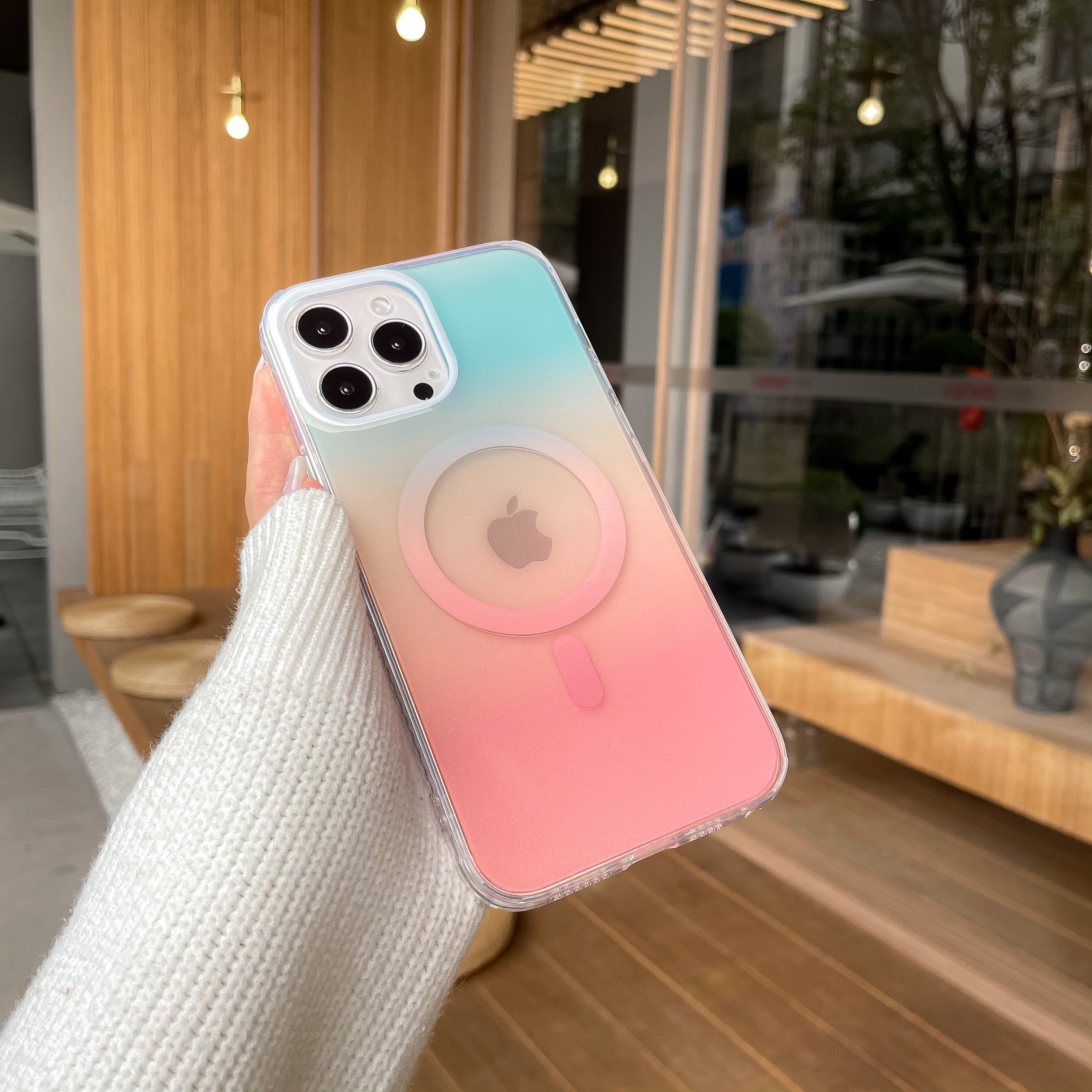 Geometric Color Block | Clear MagSafe Phone Case
