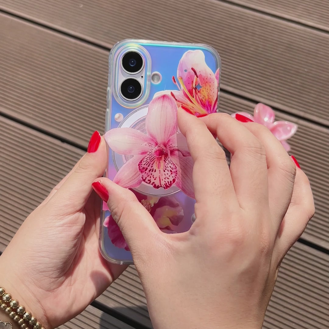 GlamFlora | Pink MagSafe Phone Case Grip Set