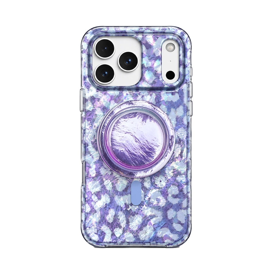 Wild Lilac Leopard MagSafe Phone Case Grip Set