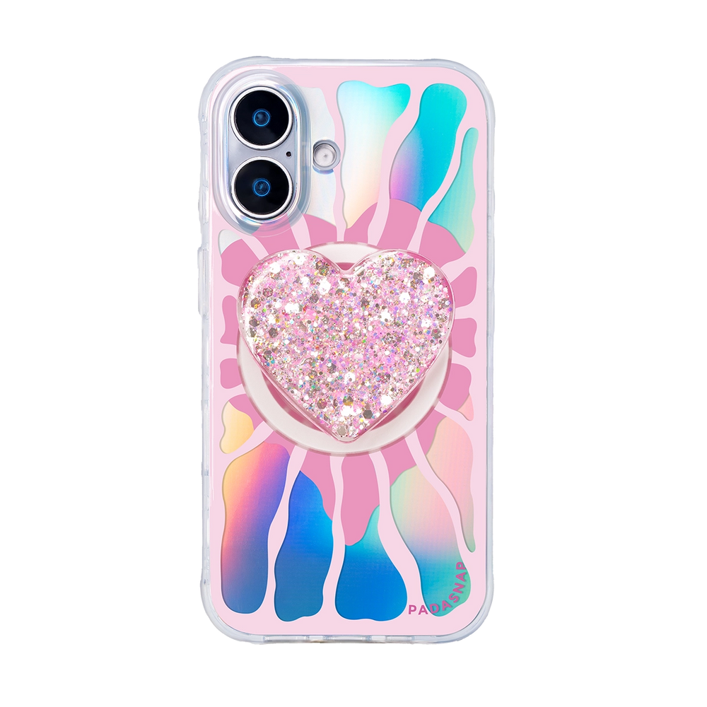 Radiant Hearts | Pink MagSafe Phone Case Grip Set