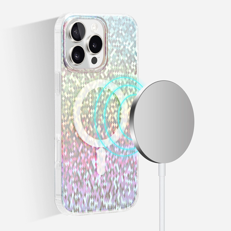 Stardust Glitter | Clear MagSafe Phone Case Crossbody Chain Set