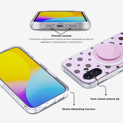 Cider Polka｜Purple MagSafe Phone Case Grip Set
