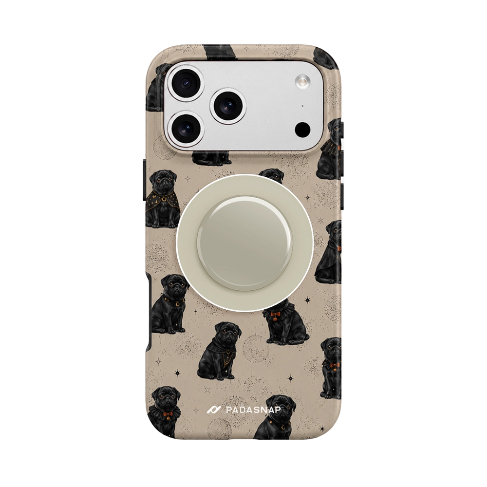 Midnight Pug MagSafe Phone Case Grip Set