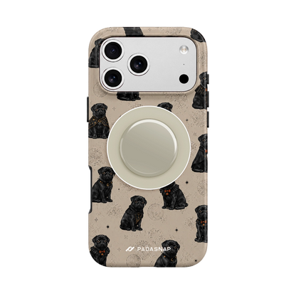 Midnight Pug MagSafe Phone Case Grip Set