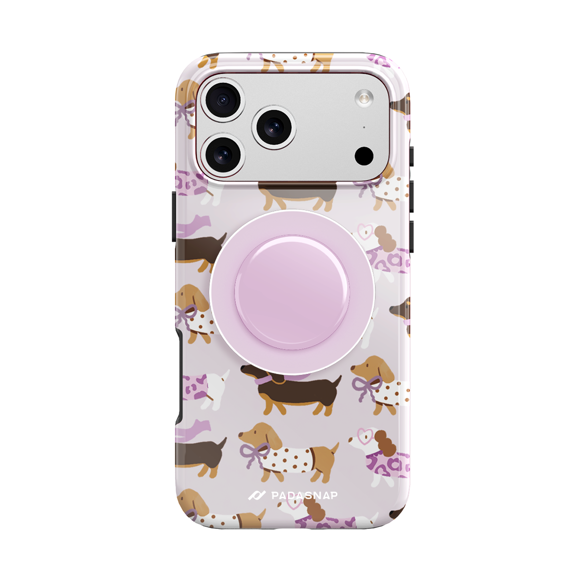 EverTail Love Dachshund Purple MagSafe Phone Case Grip Set