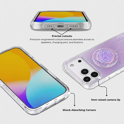 HeartGlow Iridescent MagSafe Phone Case Grip Set