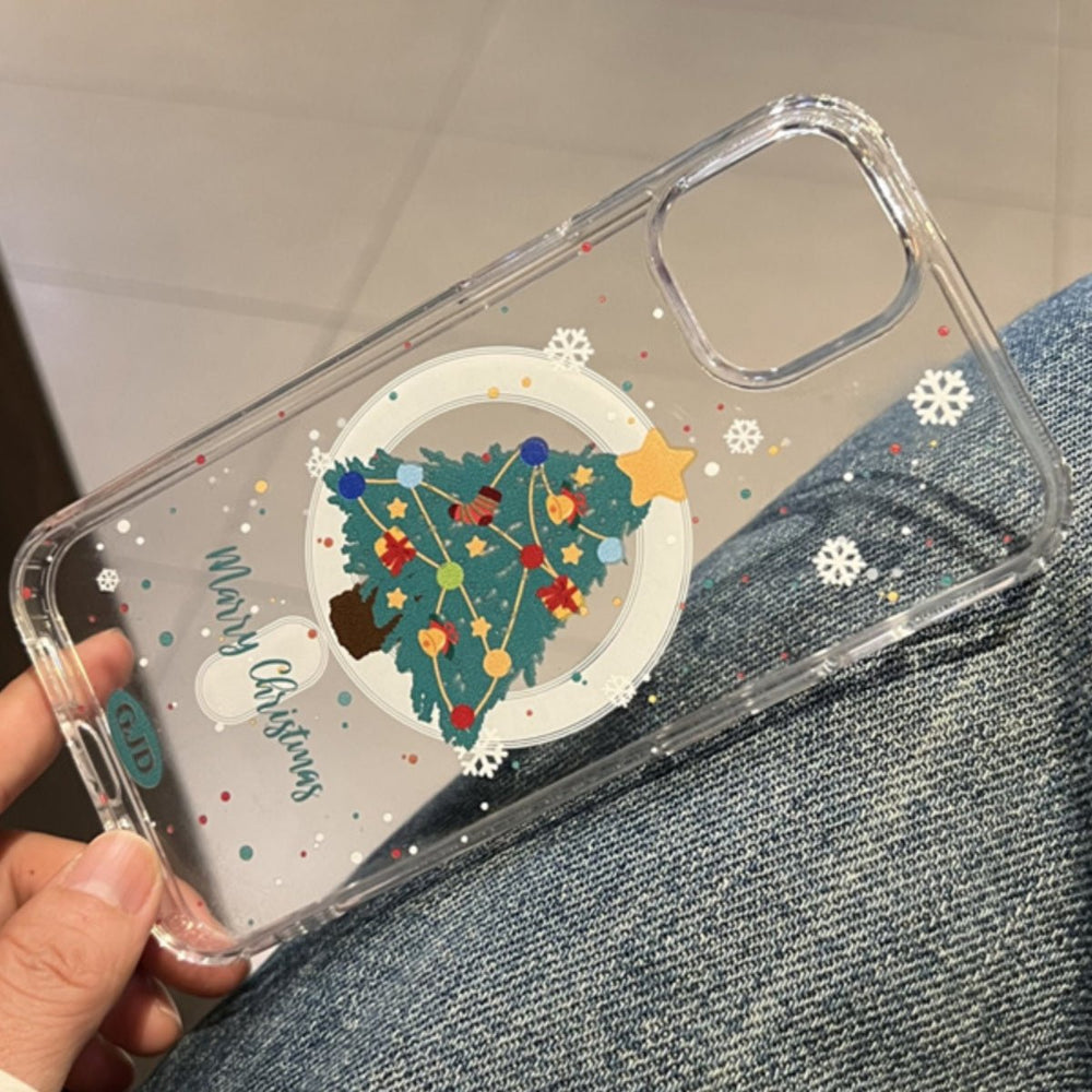 Merry Christmas | Clear MagSafe Case Grip Set