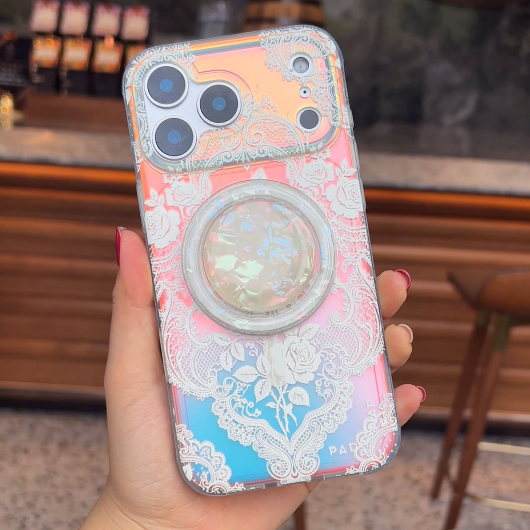Gilded Rose Weave MagSafe Phone Case Grip Set
