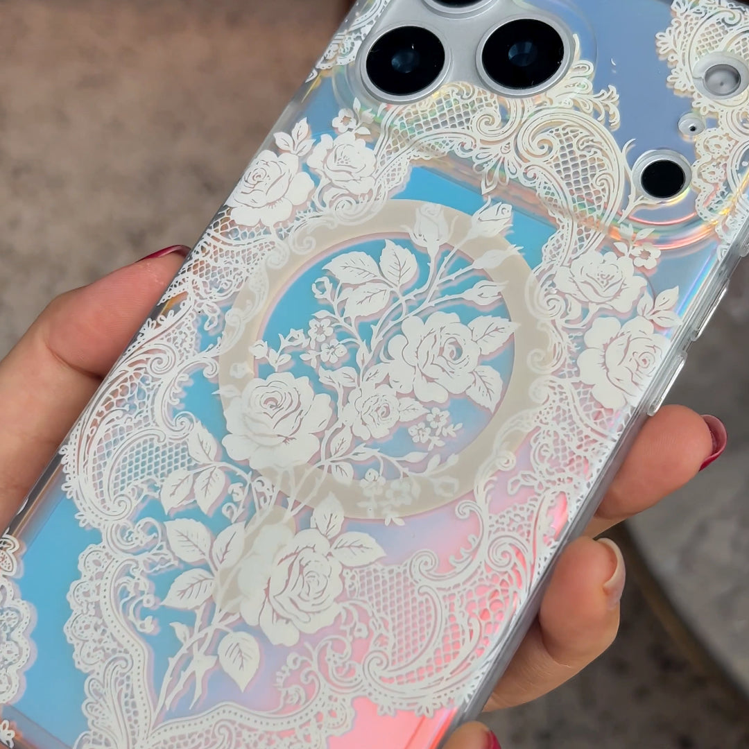 Gilded Rose Weave MagSafe Phone Case Grip Set