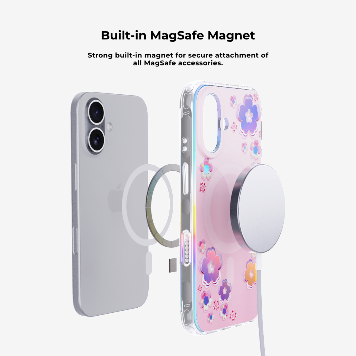 Holo-Sakura MagSafe Phone Case Grip Set