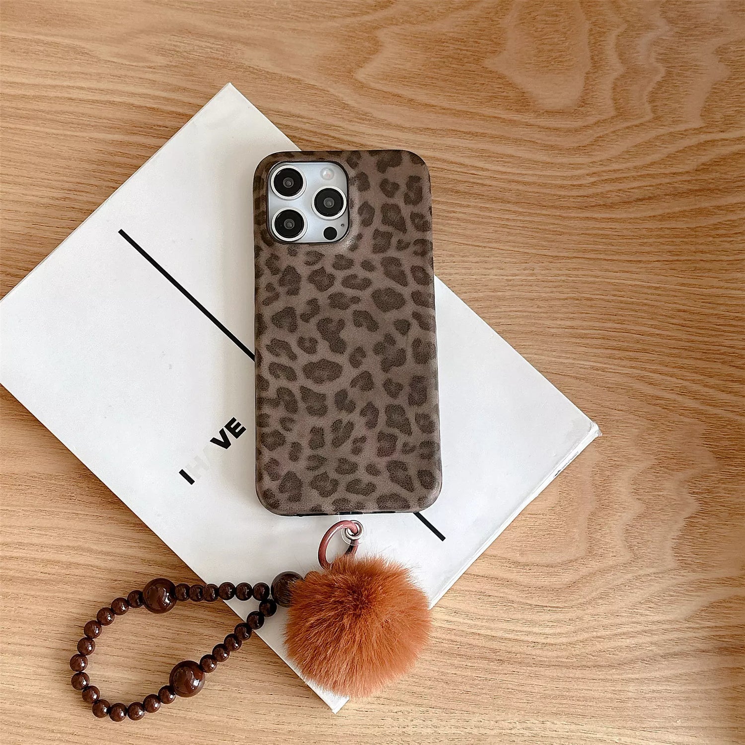 Classic Leopard Lambskin Phone Case Charms Set