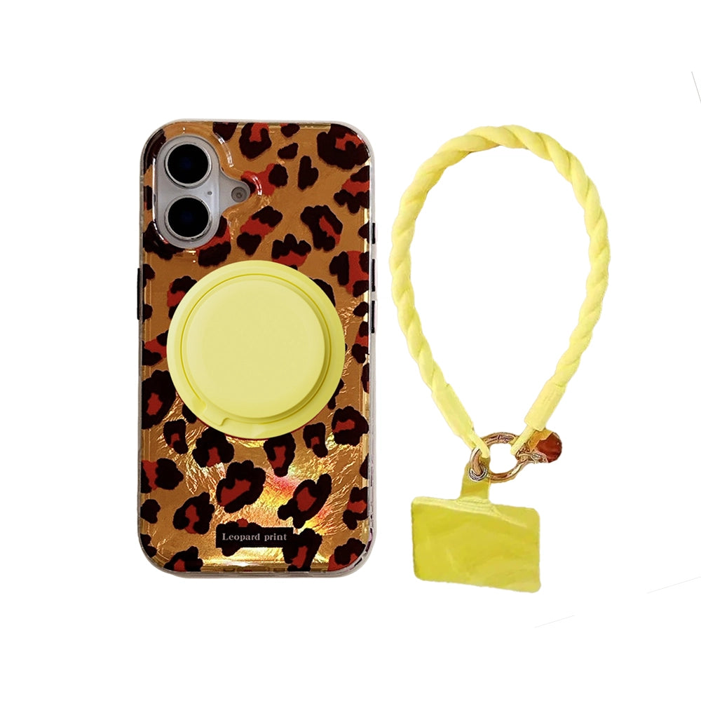 Leopard Print | Iridescent MagSafe Phone Case Grip Strap