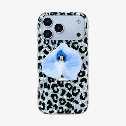 Glitter Leopard MagSafe Phone Case Grip Set-Brown