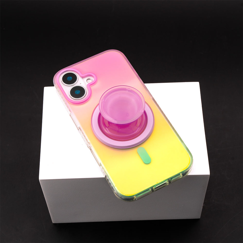 Neon Vibes｜Gradient Yellow Frosted MagSafe Phone Case Grip Set