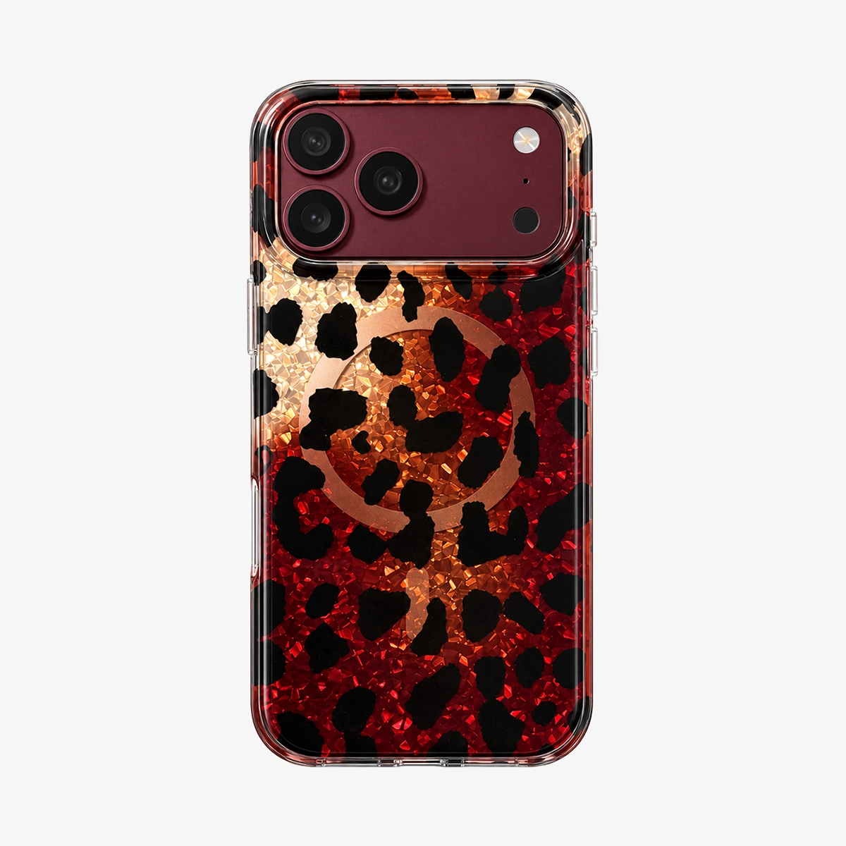 Glitter Leopard MagSafe Phone Case-Brown