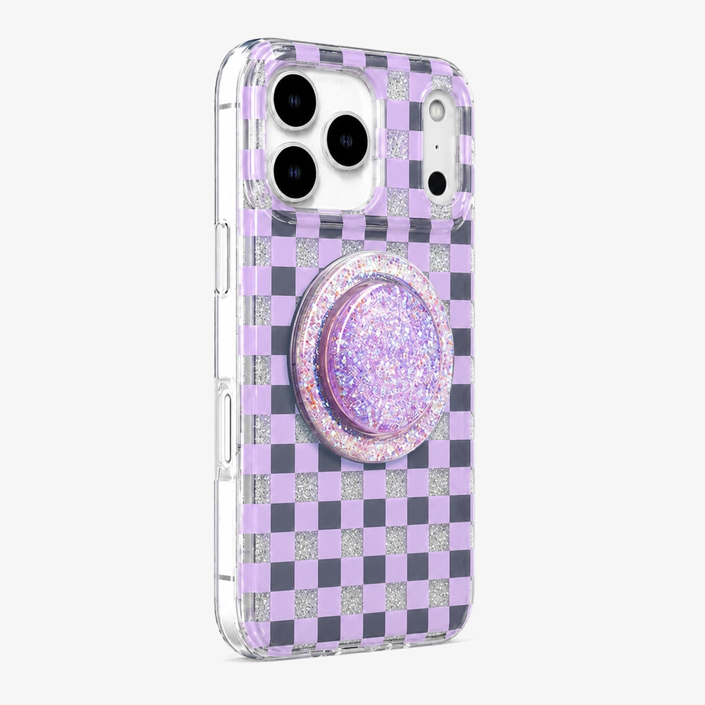 Glitter Chessboard MagSafe Phone Case Grip Set