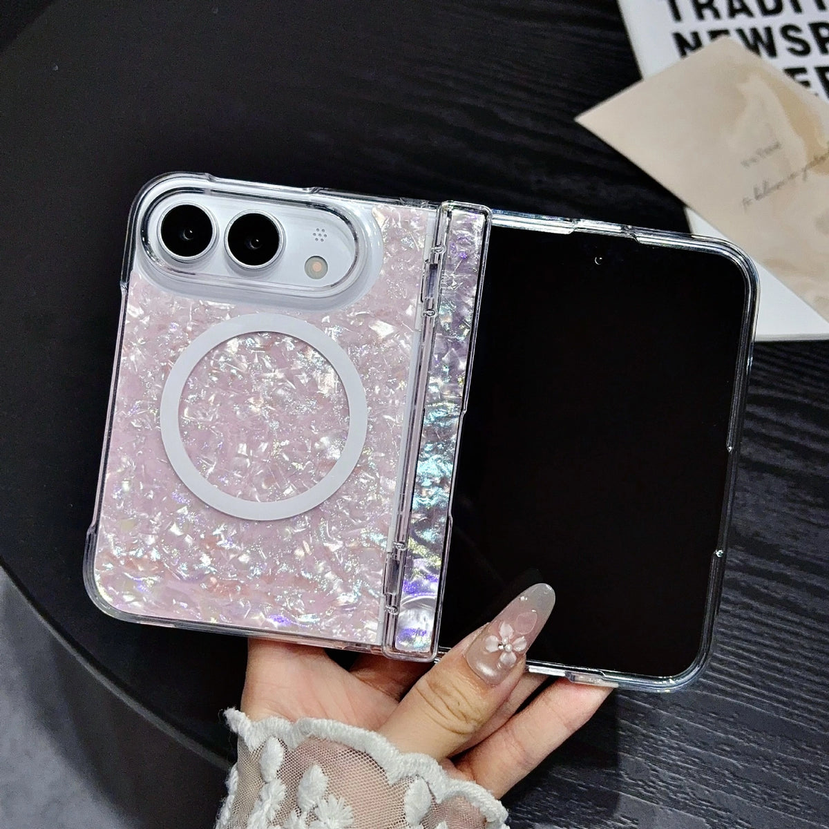 Opal Crush MagSafe Phone Case-Pink