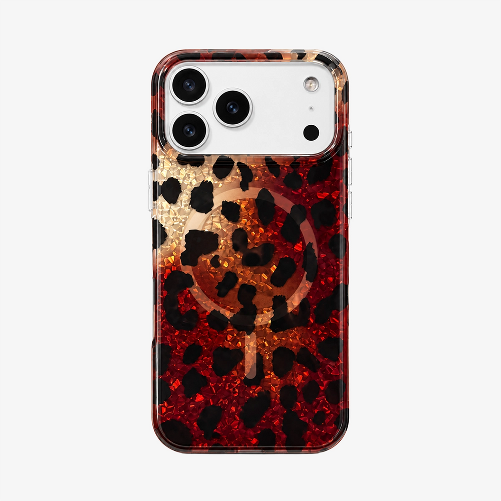 Glitter Leopard MagSafe Phone Case-Brown