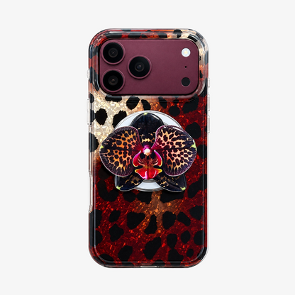 Glitter Leopard MagSafe Phone Case Grip Set-Brown