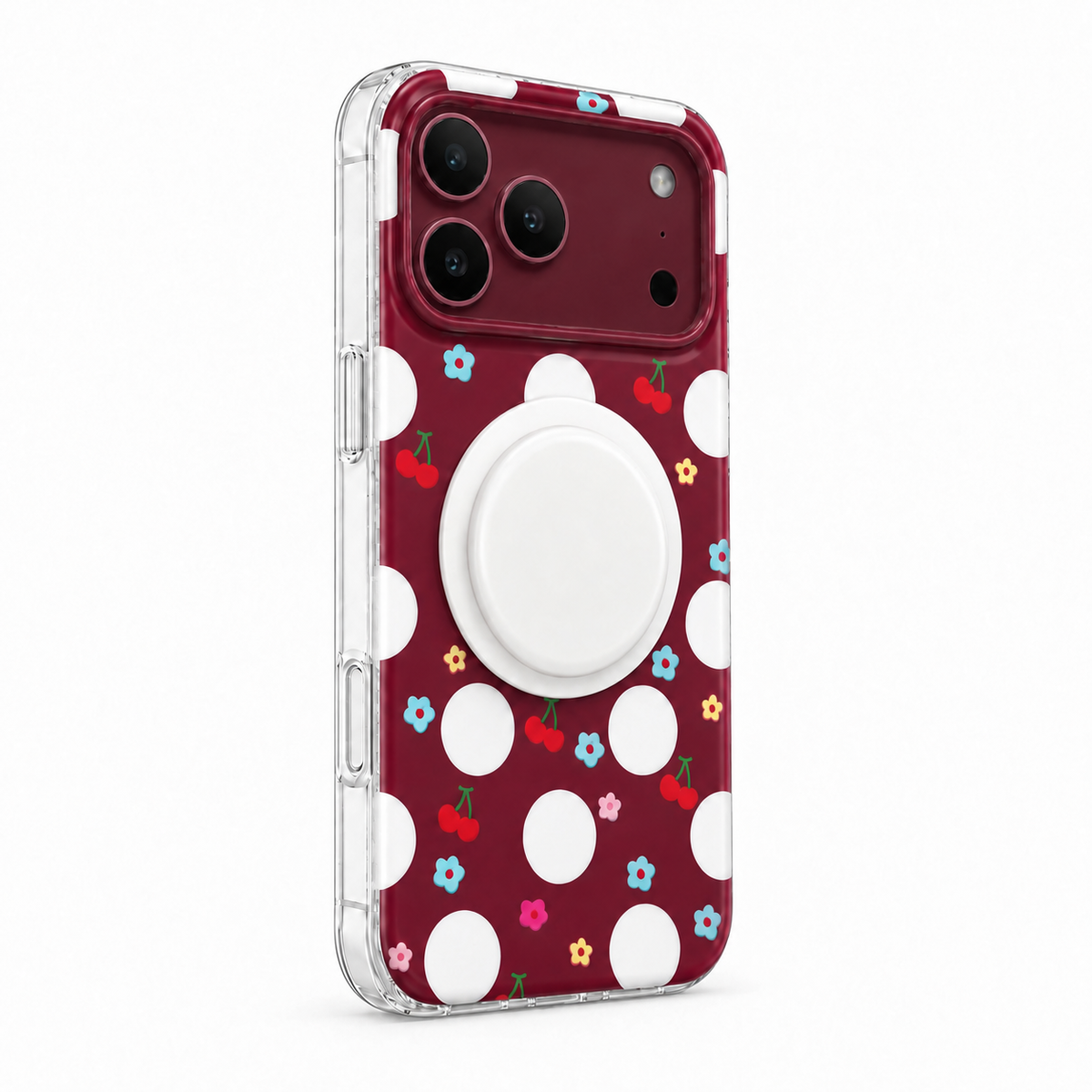 Burgundy Cherry MagSafe Phone Case Grip Set
