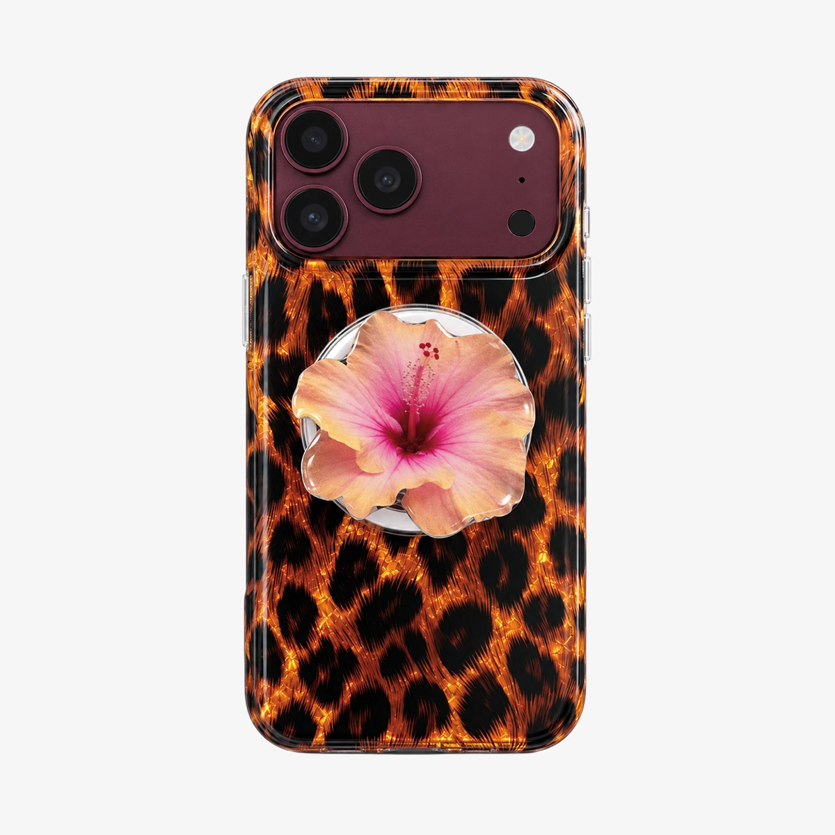 Glitter Leopard MagSafe Phone Case Grip Set-Brown