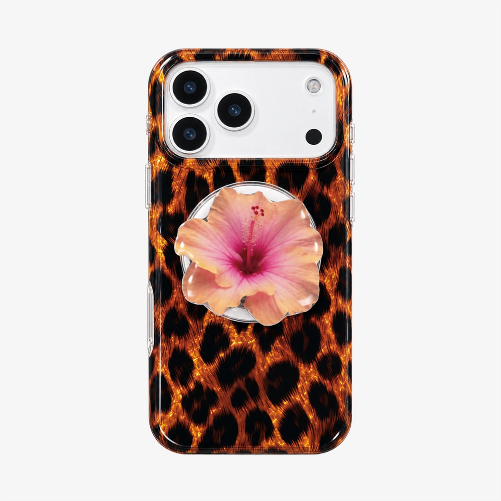Glitter Leopard MagSafe Phone Case Grip Set-Brown