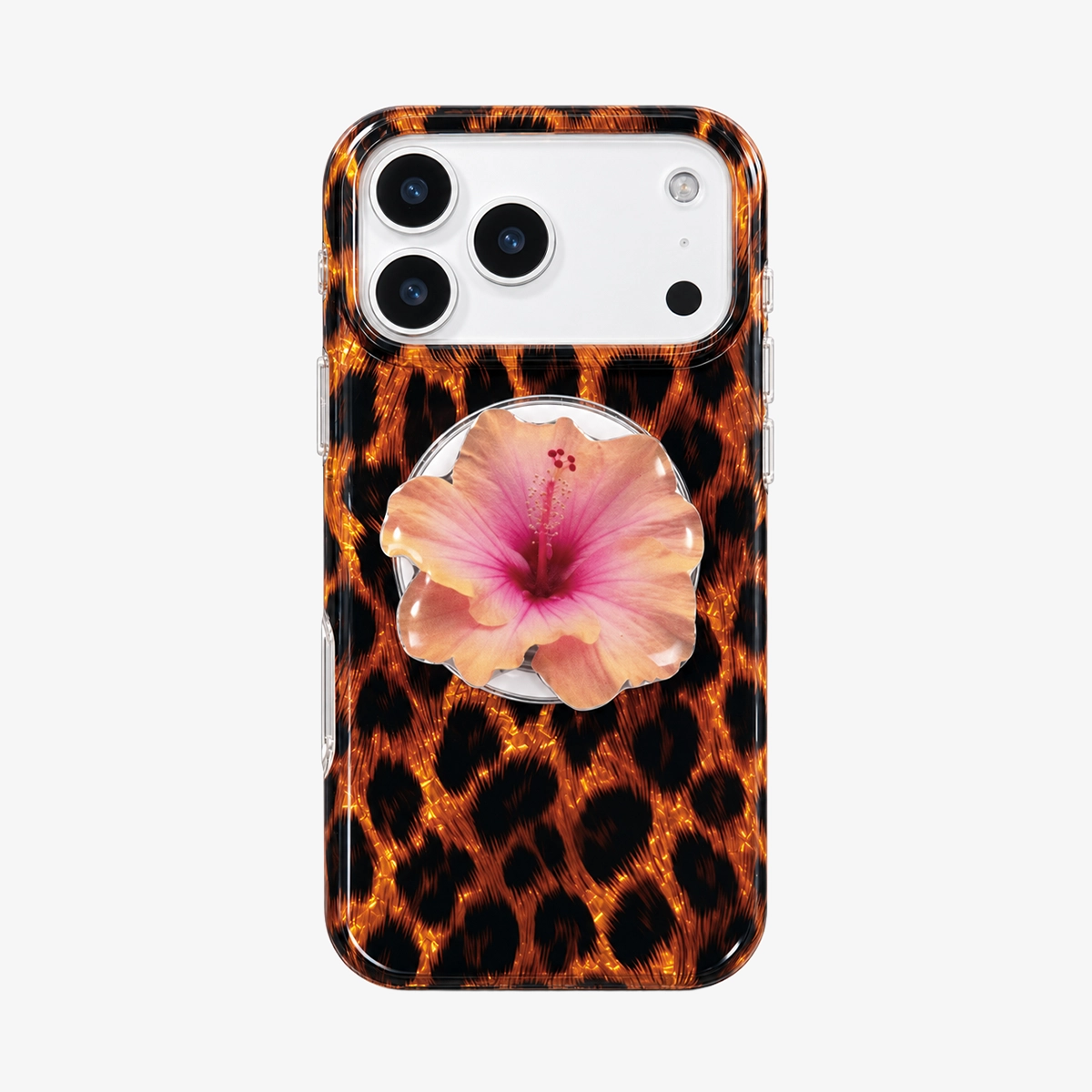 Glitter Leopard MagSafe Phone Case Grip Set-Brown