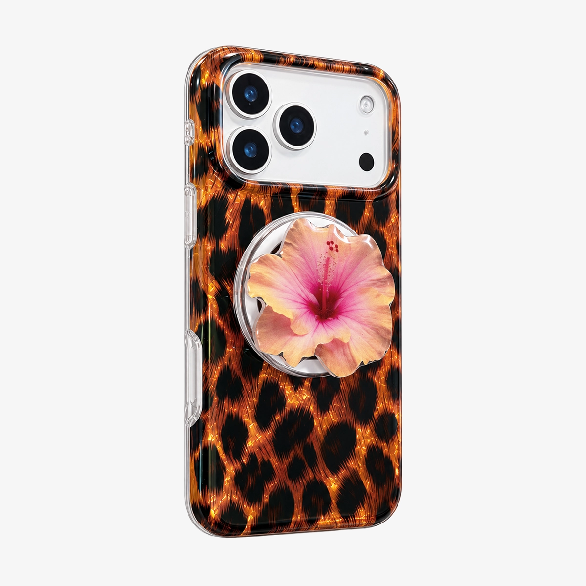 Glitter Leopard MagSafe Phone Case Grip Set-Brown