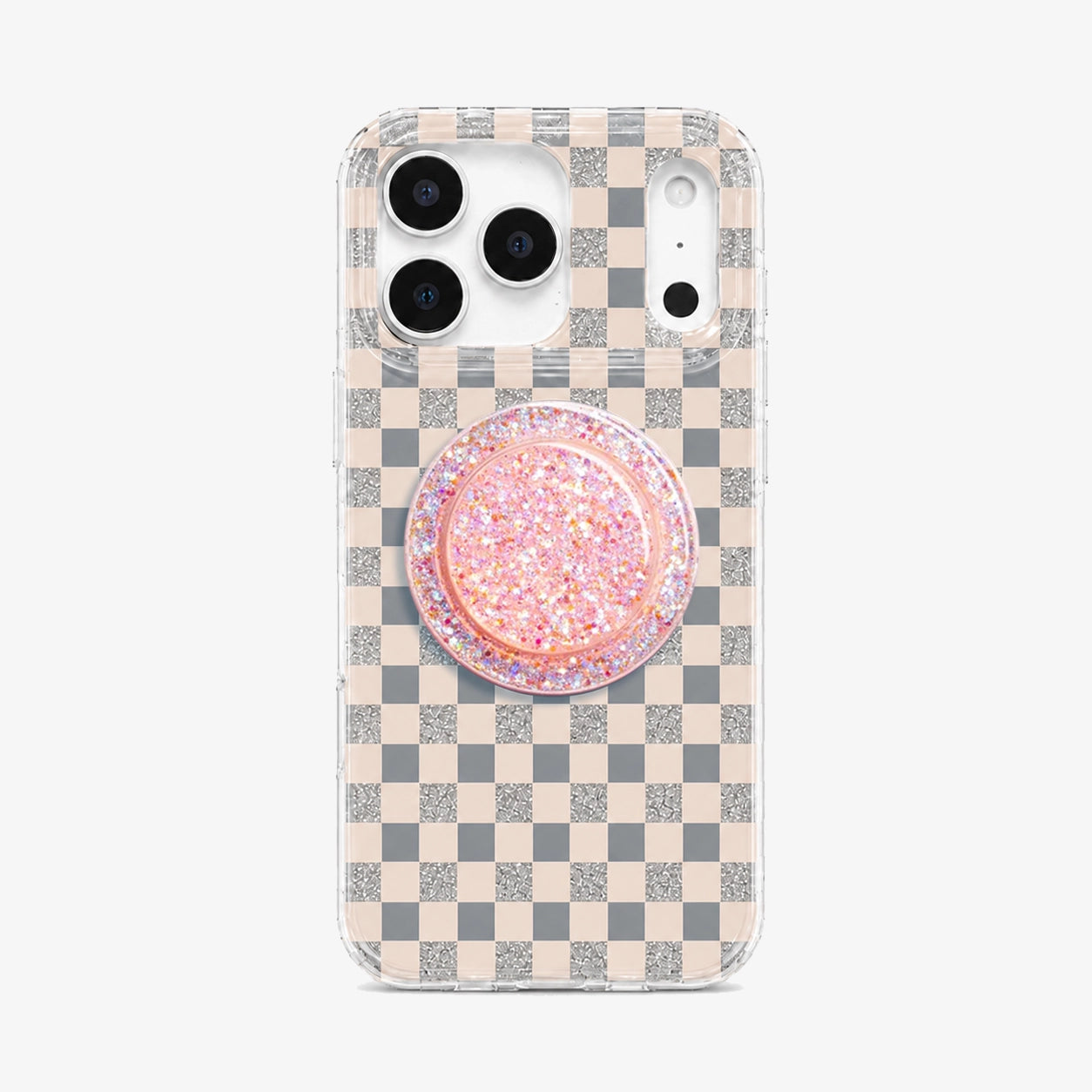 Glitter Chessboard MagSafe Phone Case Grip Set